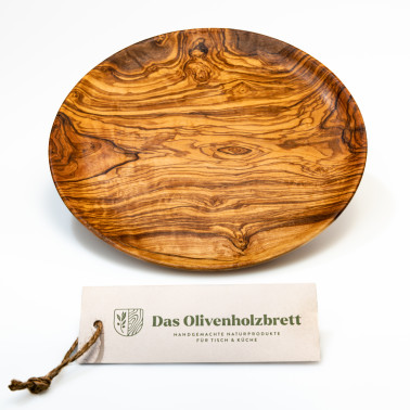 Teller aus Olivenholz in 22 - 26cm, Holzteller