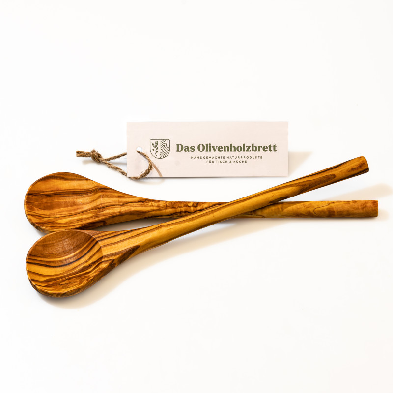 2er Set Kochlöffel aus Olivenholz Größe (Radio) 30 cm