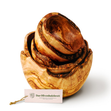 Schalen Set mit Rinde am Rand, Größen zwischen 10cm und 18cm