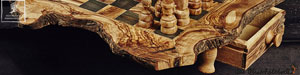 chess board from olivewood
